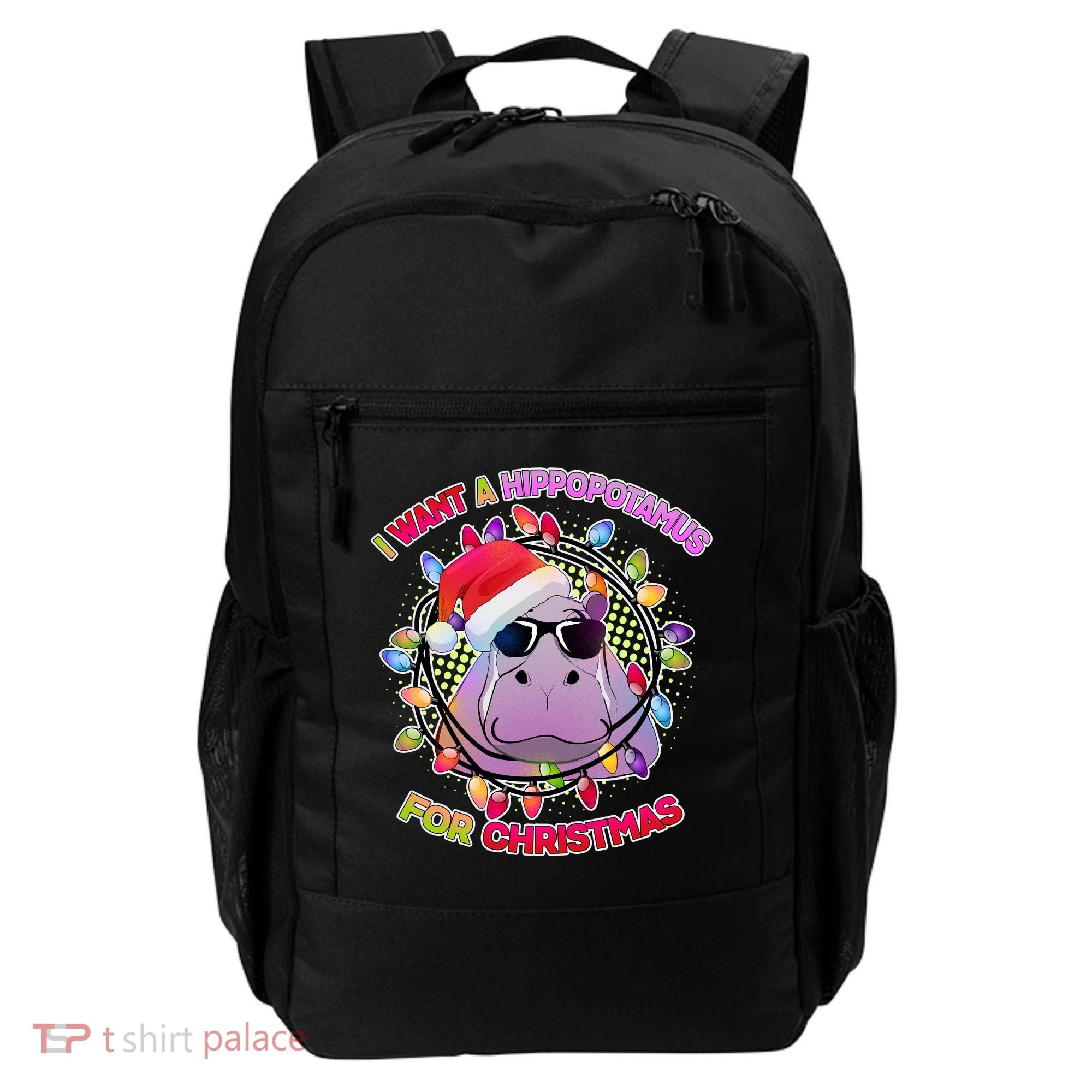 Cute I Want A Hippopotamus for Christmas Lights Backpack