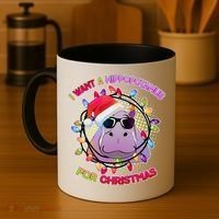 Cute I Want A Hippopotamus for Christmas Lights Coffee Mug thumb 4