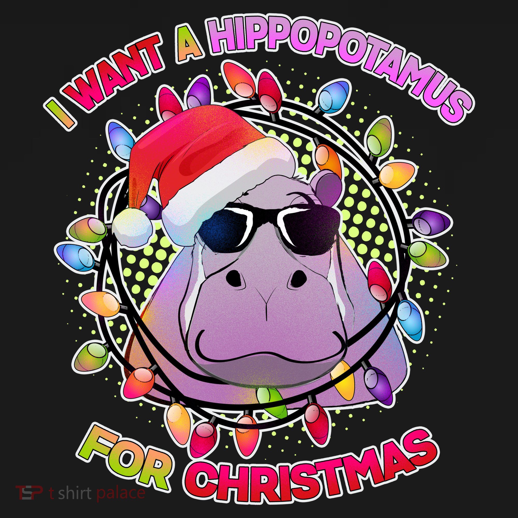 Cute I Want A Hippopotamus for Christmas Lights Ornament