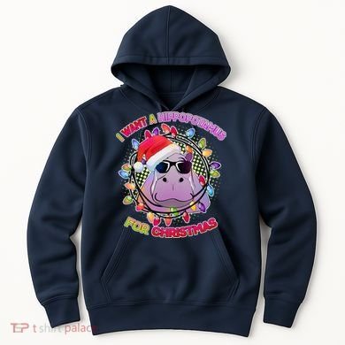 Cute I Want A Hippopotamus for Christmas Lights Hoodie