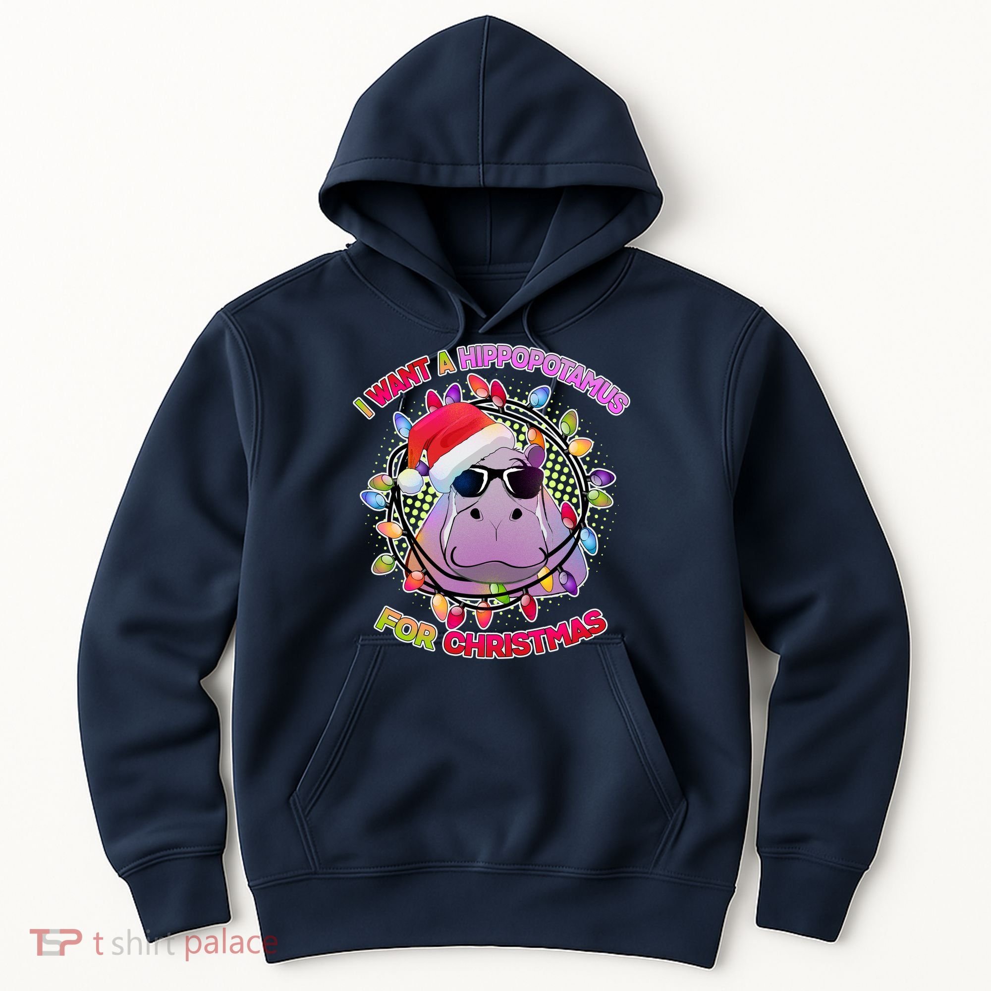Cute I Want A Hippopotamus for Christmas Lights Hoodie