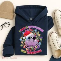 Cute I Want A Hippopotamus for Christmas Lights Hoodie thumb 4