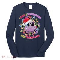 Cute I Want A Hippopotamus for Christmas Lights Long Sleeve Shirt thumb 0