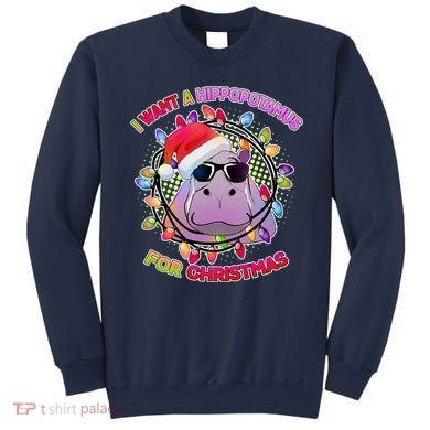 Cute I Want A Hippopotamus for Christmas Lights Sweatshirt