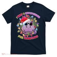 Cute I Want A Hippopotamus for Christmas Lights T-Shirt thumb 0