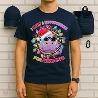 Cute I Want A Hippopotamus for Christmas Lights T-Shirt thumb 6