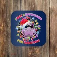 Cute I Want A Hippopotamus for Christmas Lights Coaster thumb 0