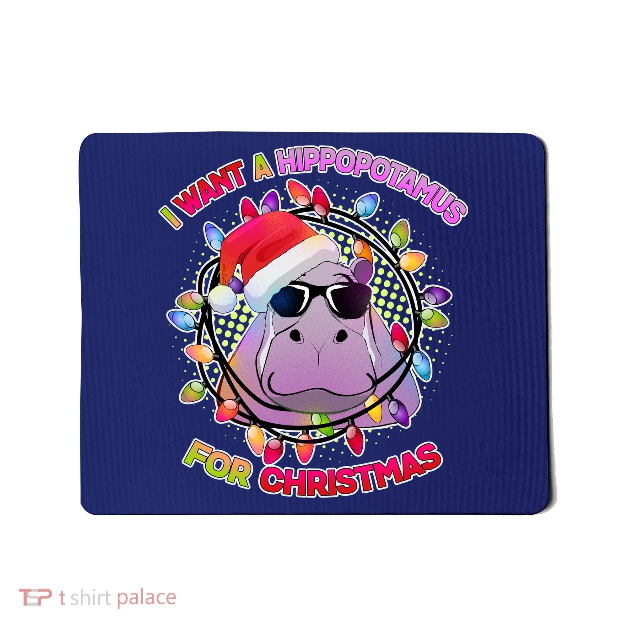 Cute I Want A Hippopotamus for Christmas Lights Mousepad