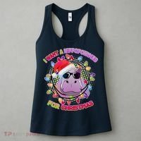 Cute I Want A Hippopotamus for Christmas Lights Women's Tank Top thumb 3