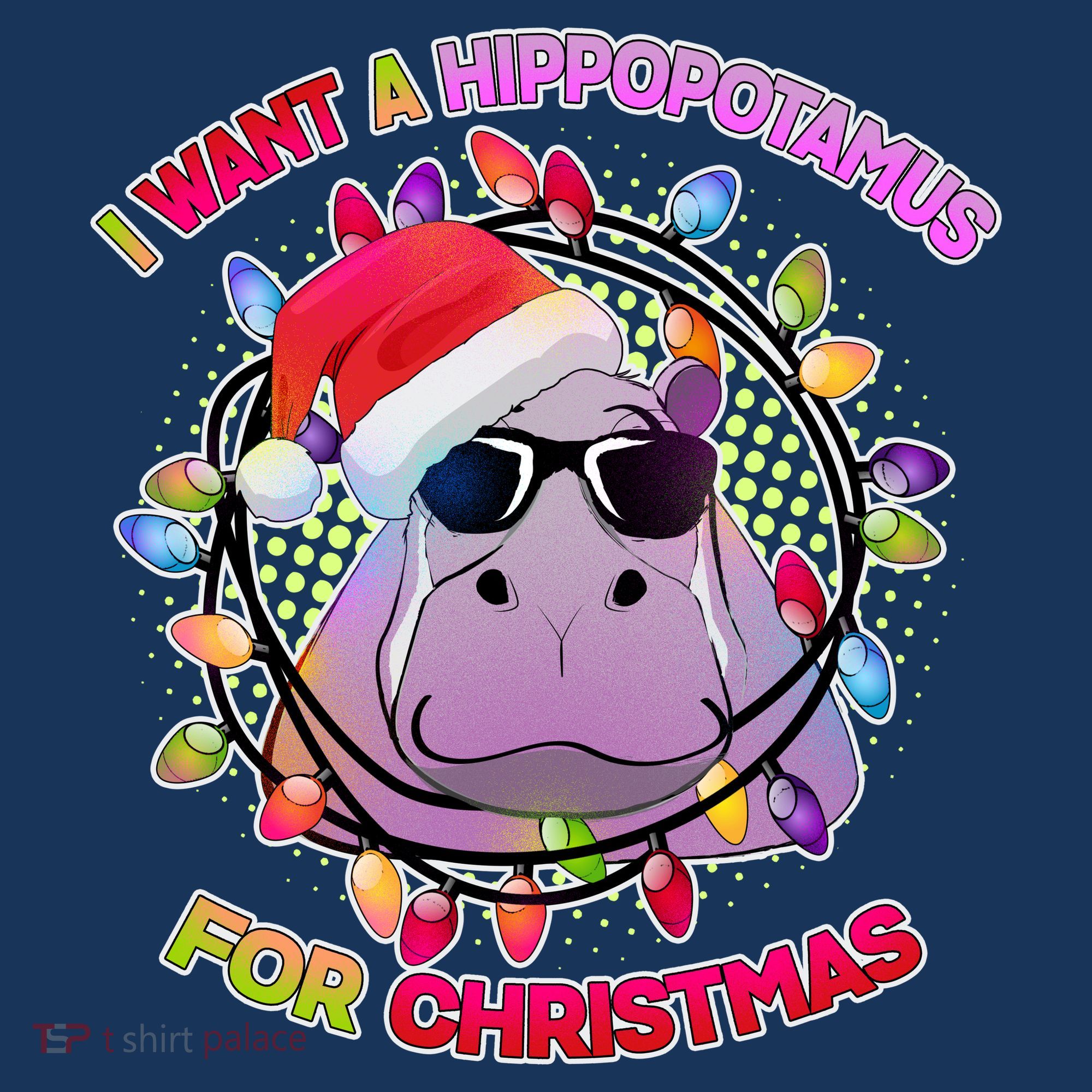Cute I Want A Hippopotamus for Christmas Lights Women's Tank Top