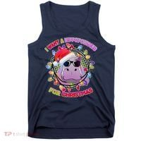 Cute I Want A Hippopotamus for Christmas Lights Tank Top thumb 0
