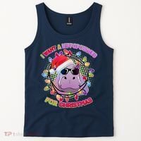 Cute I Want A Hippopotamus for Christmas Lights Tank Top thumb 2