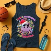 Cute I Want A Hippopotamus for Christmas Lights Tank Top thumb 4