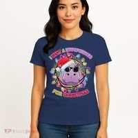 Cute I Want A Hippopotamus for Christmas Lights Women's T-Shirt thumb 4