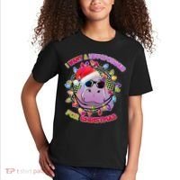 Cute I Want A Hippopotamus for Christmas Lights Kids T-Shirt thumb 2