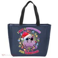 Cute I Want A Hippopotamus for Christmas Lights Tote Bag thumb 0