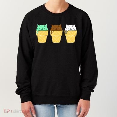Cute Ice Cream Cat Flavors Women's Sweatshirt