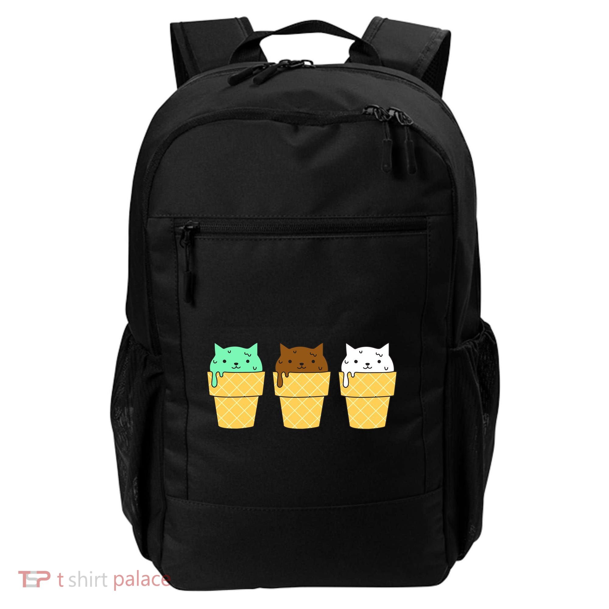Cute Ice Cream Cat Flavors Backpack