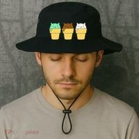 Cute Ice Cream Cat Flavors Bucket Hat thumb 2