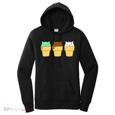 Cute Ice Cream Cat Flavors Women's Hoodie