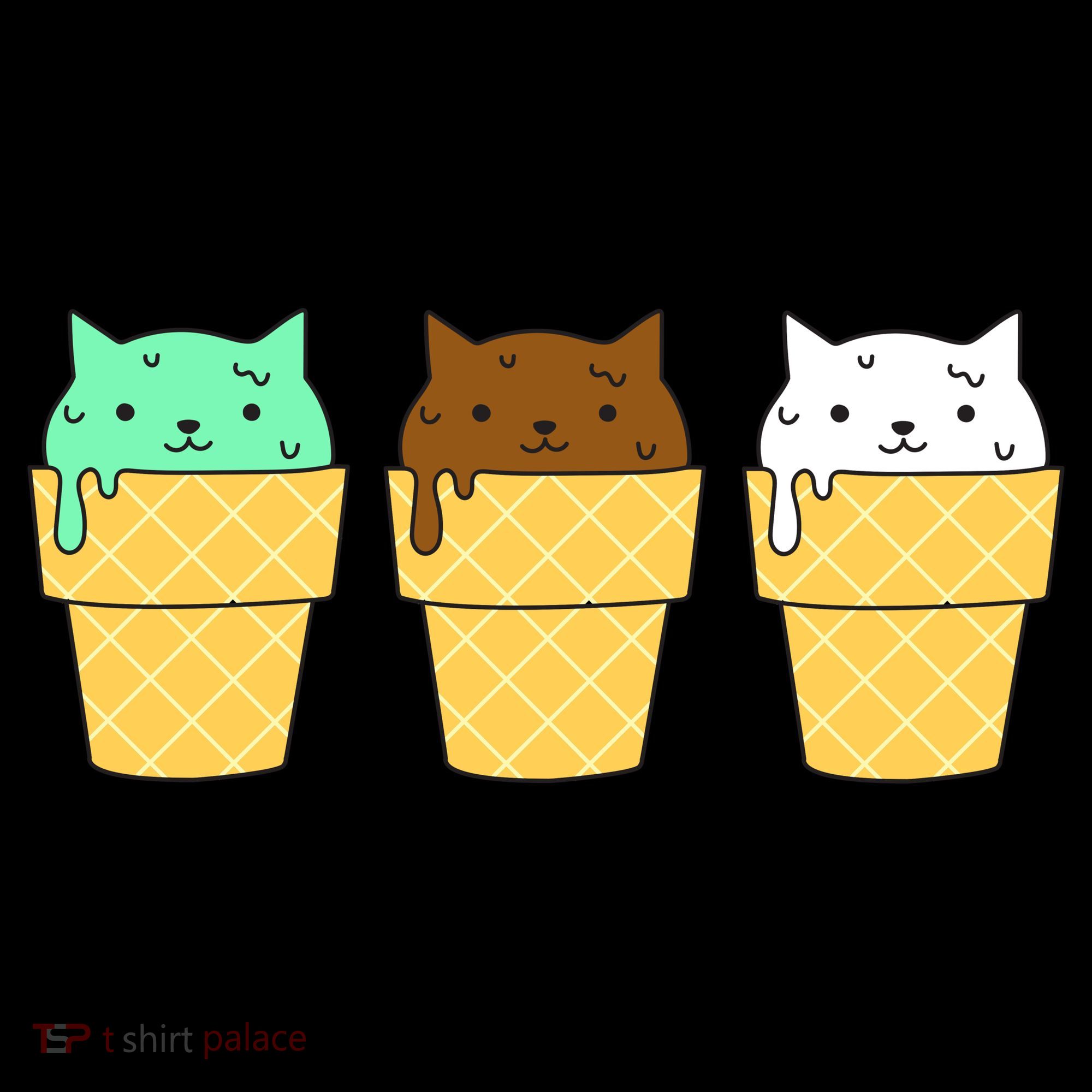 Cute Ice Cream Cat Flavors Women's Hoodie