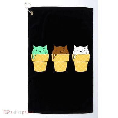 Cute Ice Cream Cat Flavors Golf Towel