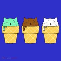 Cute Ice Cream Cat Flavors Long Sleeve Shirt thumb 2