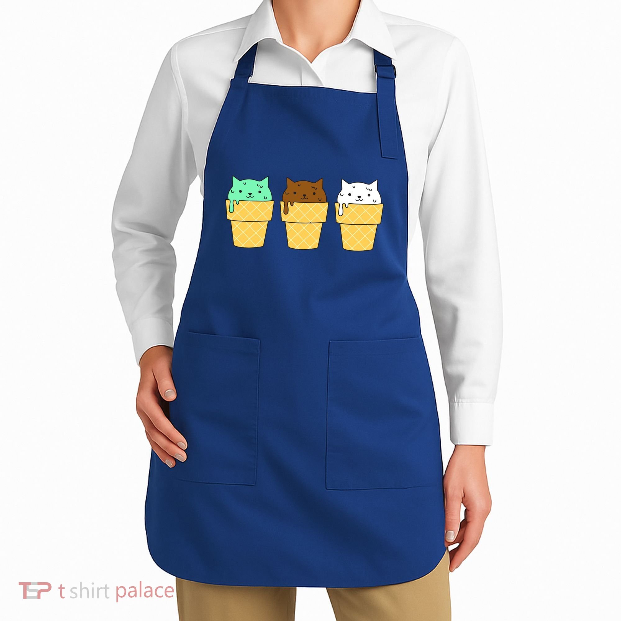 Cute Ice Cream Cat Flavors Apron