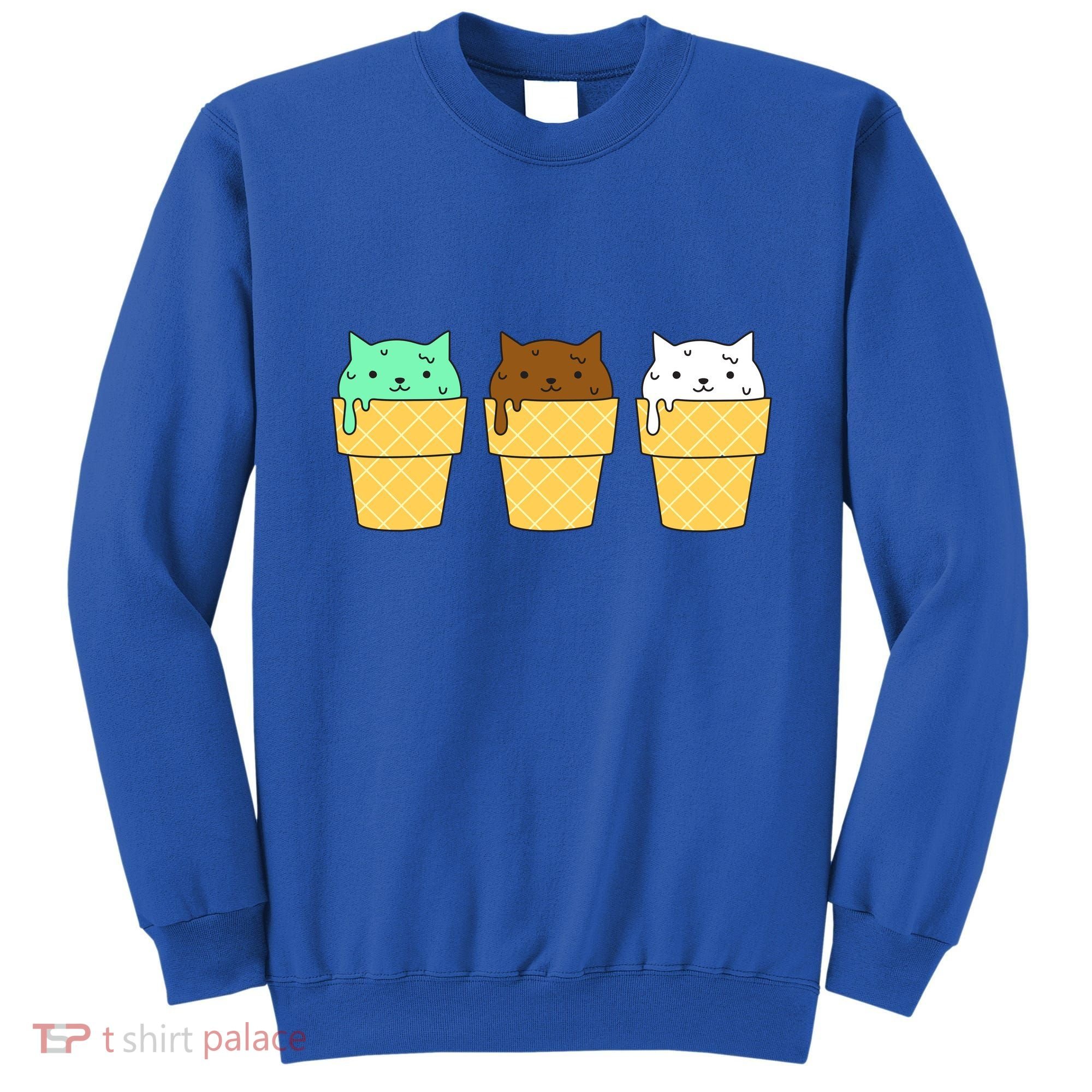 Cute Ice Cream Cat Flavors Sweatshirt