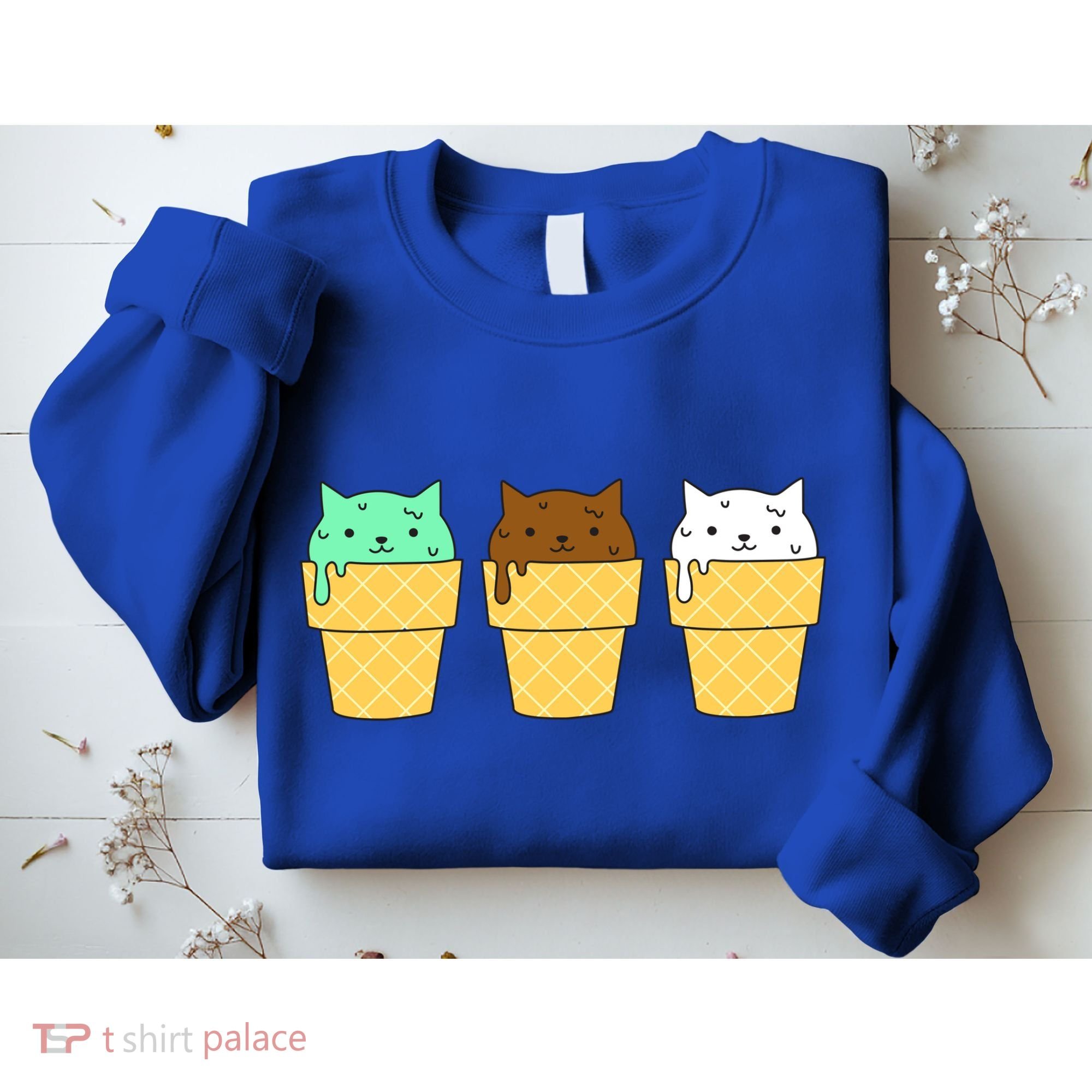 Cute Ice Cream Cat Flavors Sweatshirt
