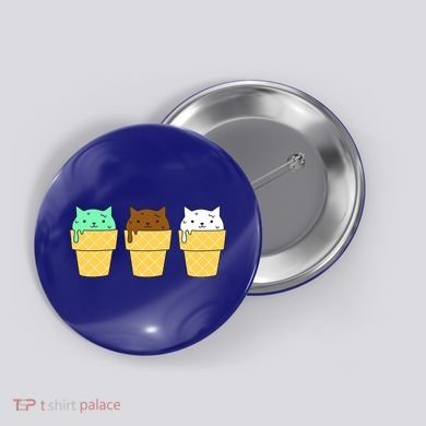 Cute Ice Cream Cat Flavors Button