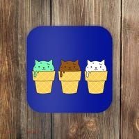 Cute Ice Cream Cat Flavors Coaster thumb 0