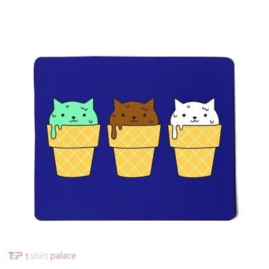 Cute Ice Cream Cat Flavors Mousepad
