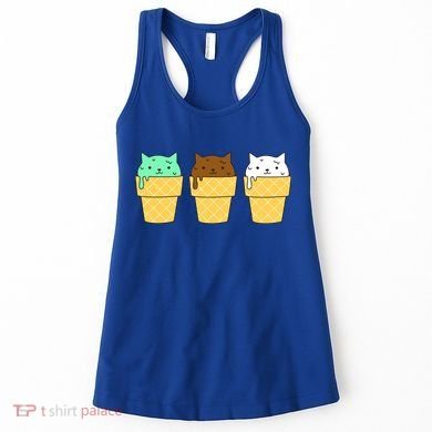 Cute Ice Cream Cat Flavors Women's Tank Top