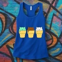 Cute Ice Cream Cat Flavors Women's Tank Top thumb 3