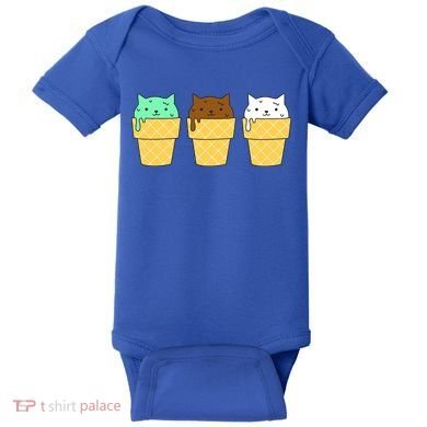 Cute Ice Cream Cat Flavors Baby Bodysuit