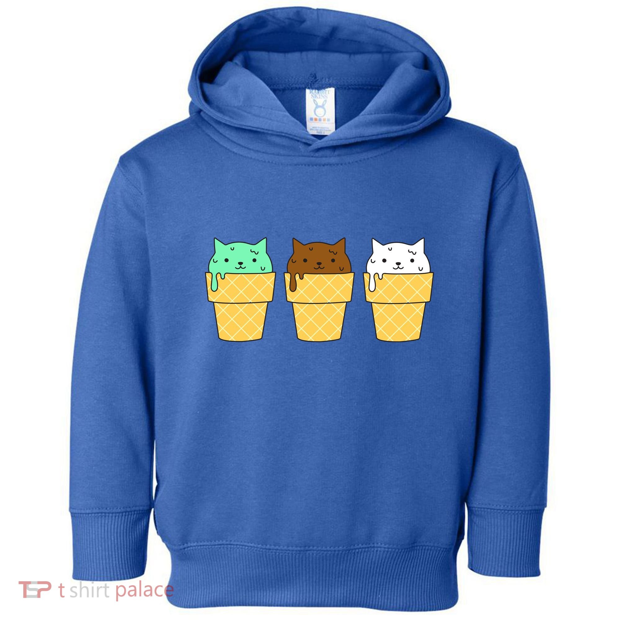 Cute Ice Cream Cat Flavors Toddler Hoodie