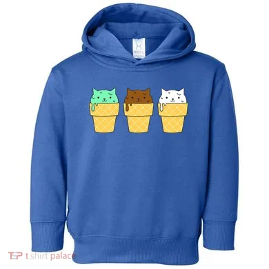 Cute Ice Cream Cat Flavors Toddler Hoodie
