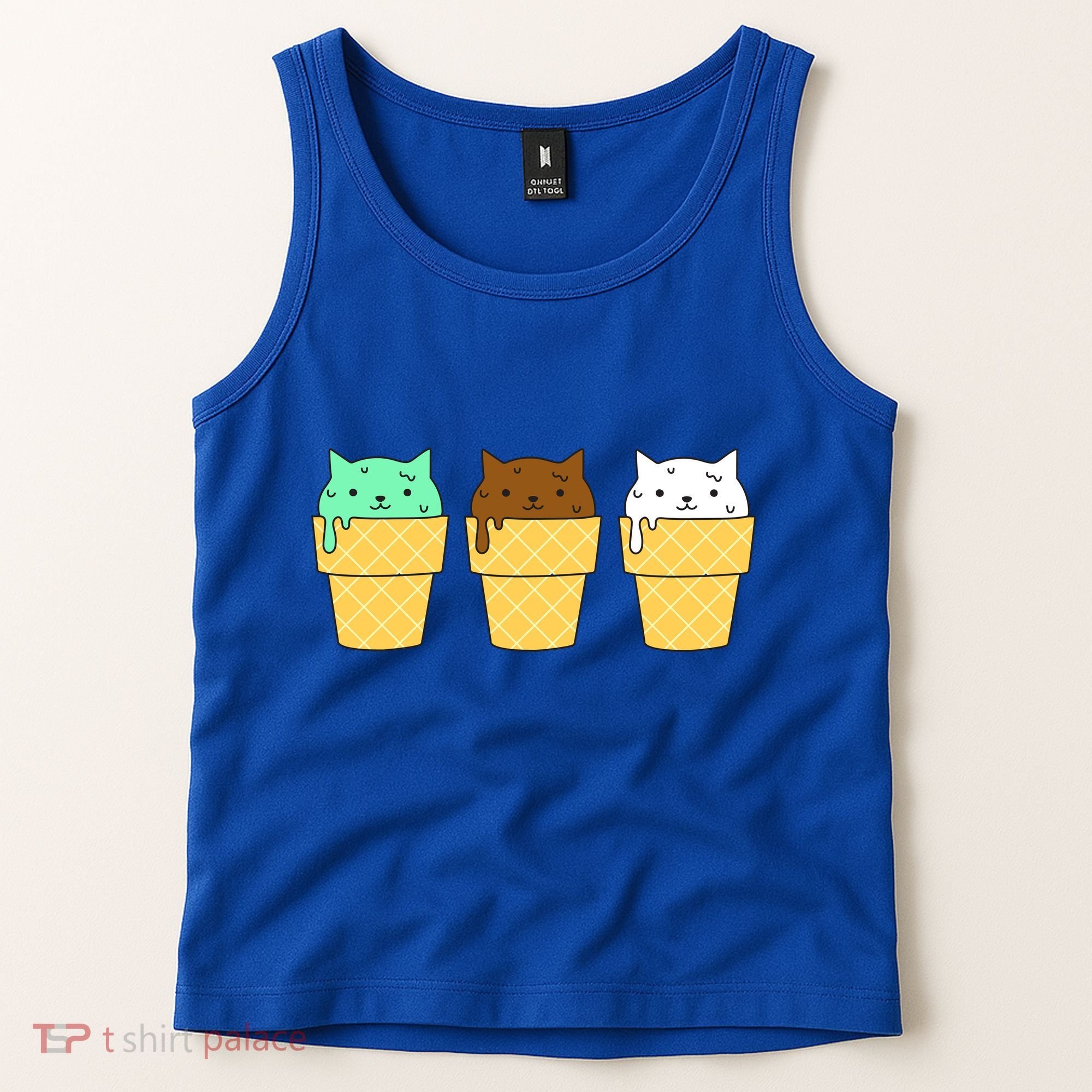 Cute Ice Cream Cat Flavors Tank Top