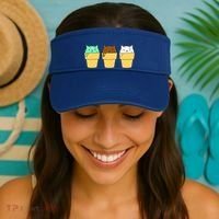 Cute Ice Cream Cat Flavors Visor thumb 2