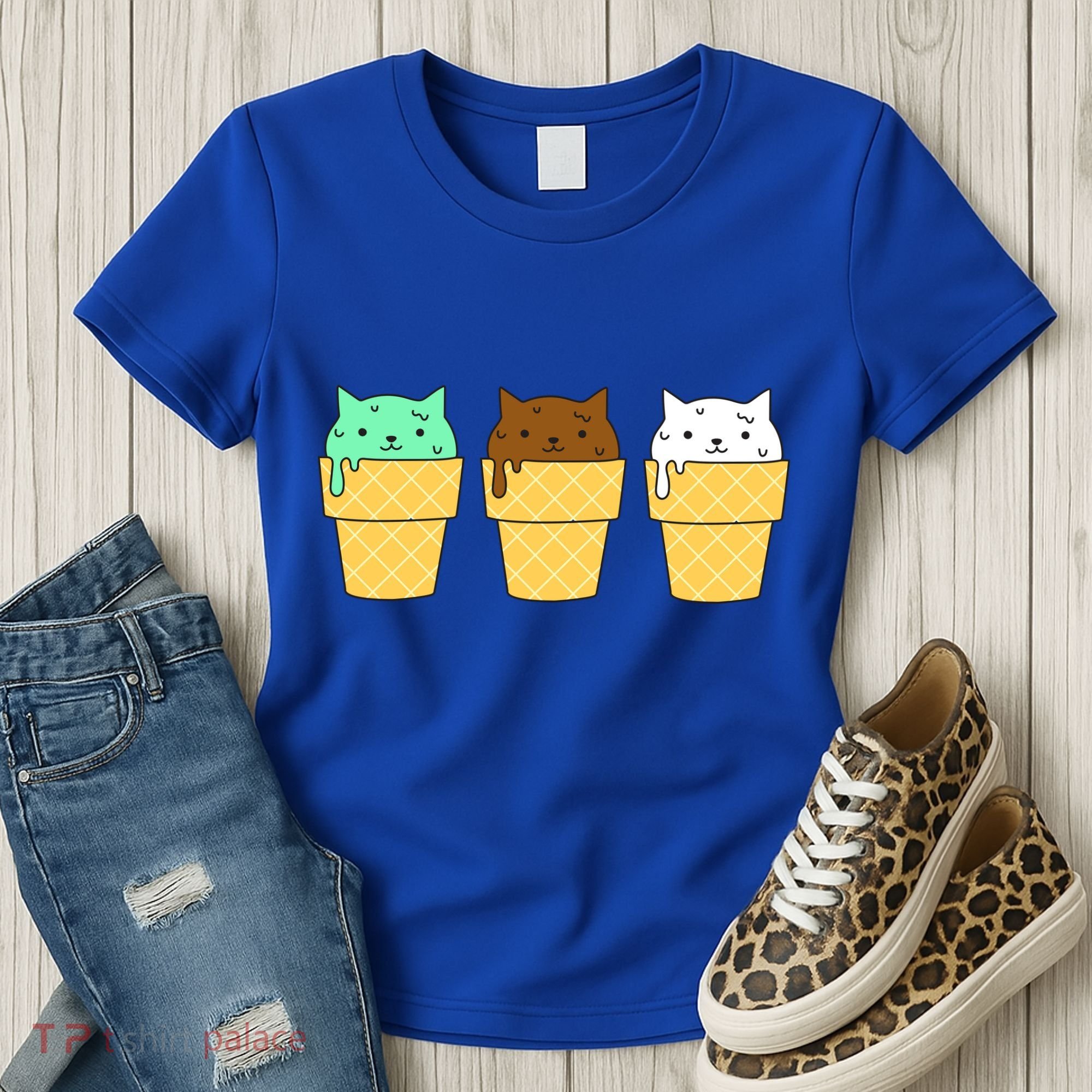 Cute Ice Cream Cat Flavors Women's T-Shirt