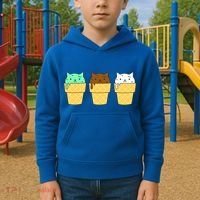 Cute Ice Cream Cat Flavors Kids Hoodie thumb 2