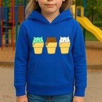 Cute Ice Cream Cat Flavors Kids Hoodie thumb 3