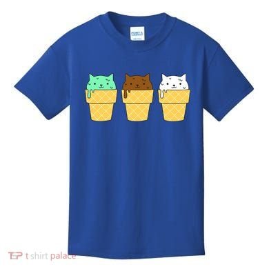 Cute Ice Cream Cat Flavors Kids T-Shirt