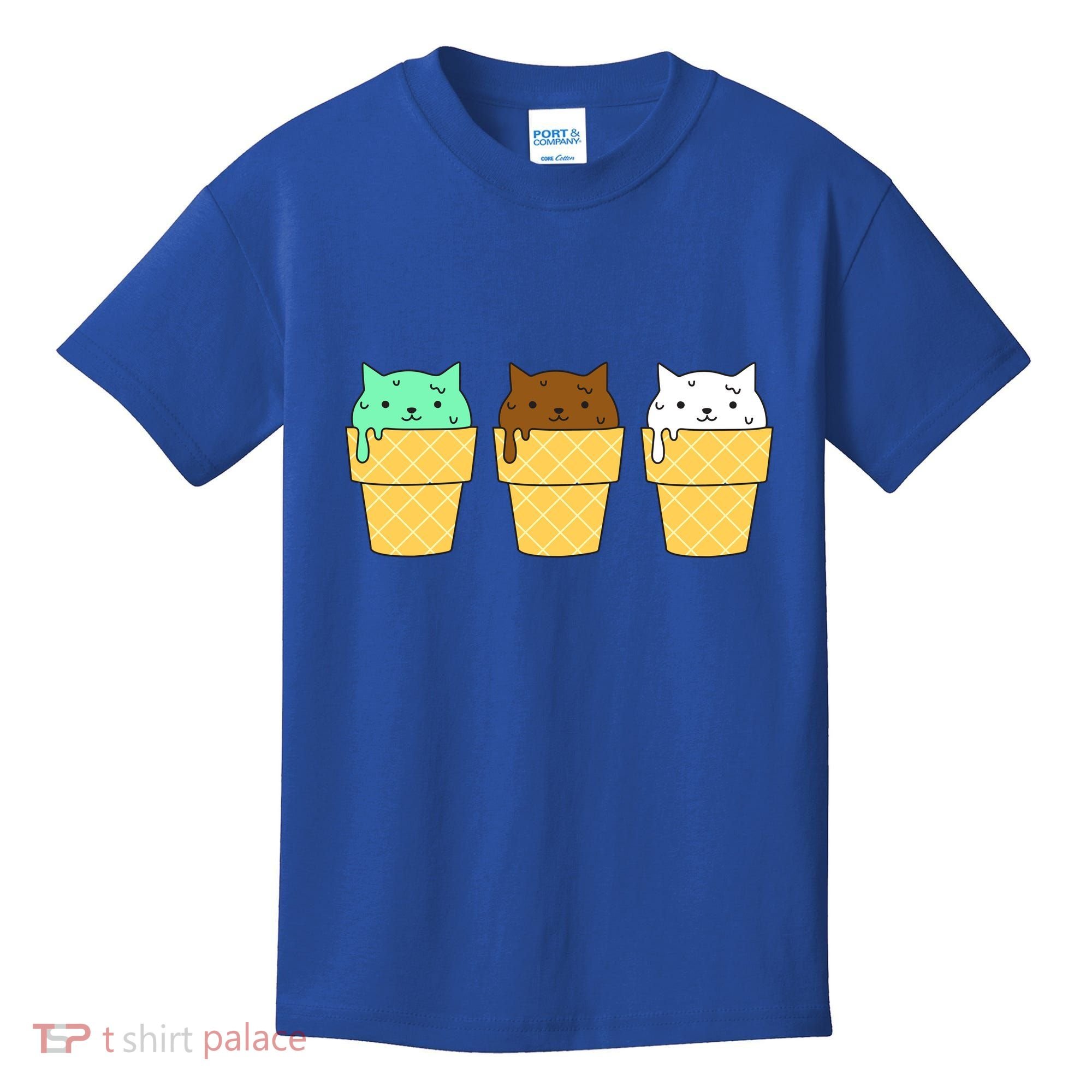 Cute Ice Cream Cat Flavors Kids T-Shirt