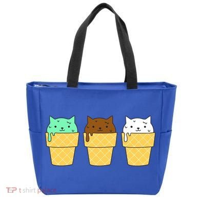 Cute Ice Cream Cat Flavors Tote Bag