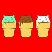 Cute Ice Cream Cat Flavors Santa Hat thumb 1
