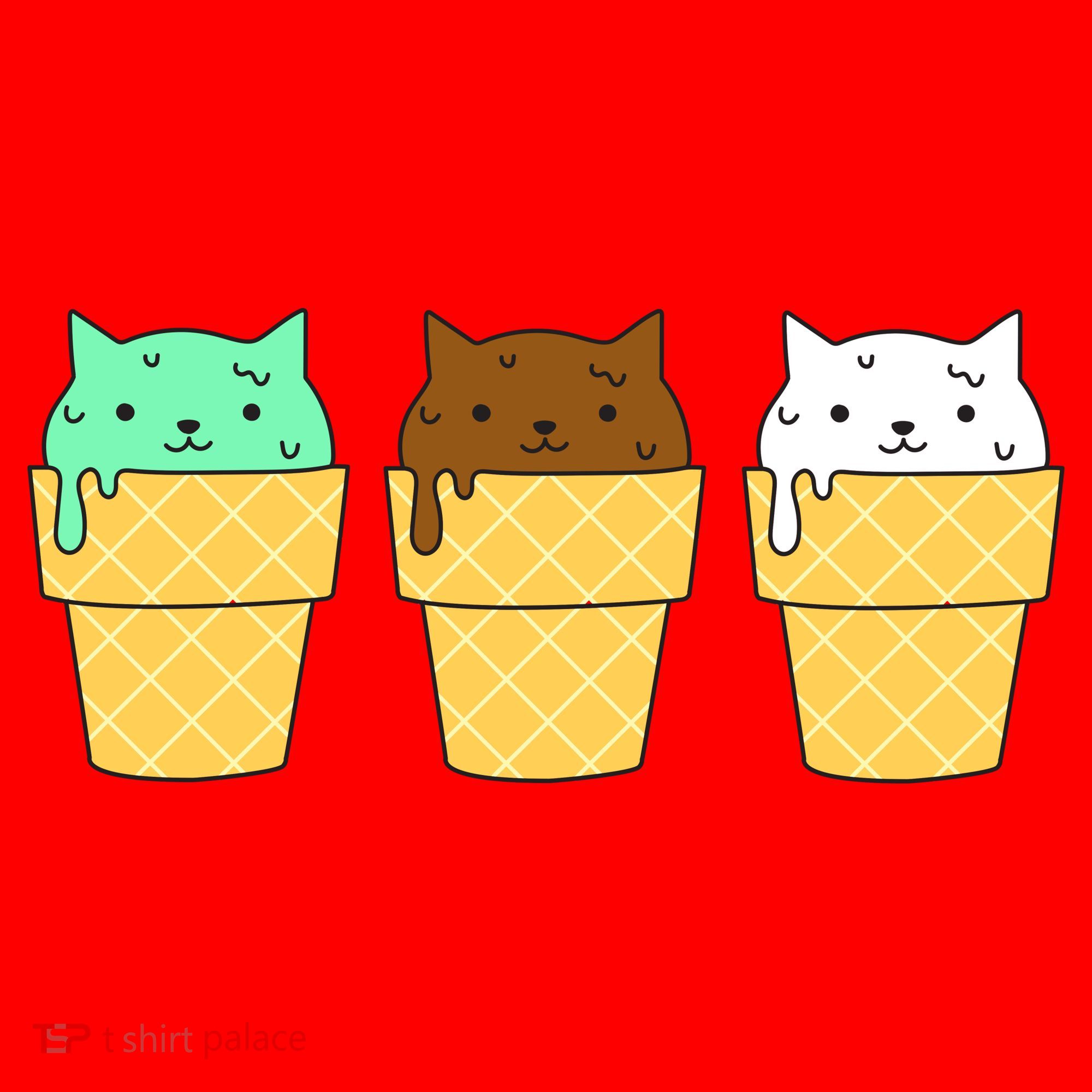 Cute Ice Cream Cat Flavors Santa Hat