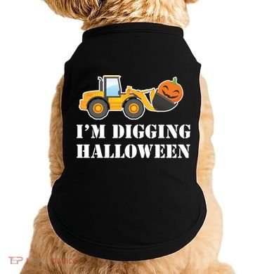 Cute I'm Digging Halloween Tractor Doggie Tank