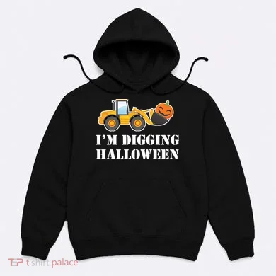 Cute I'm Digging Halloween Tractor Hoodie